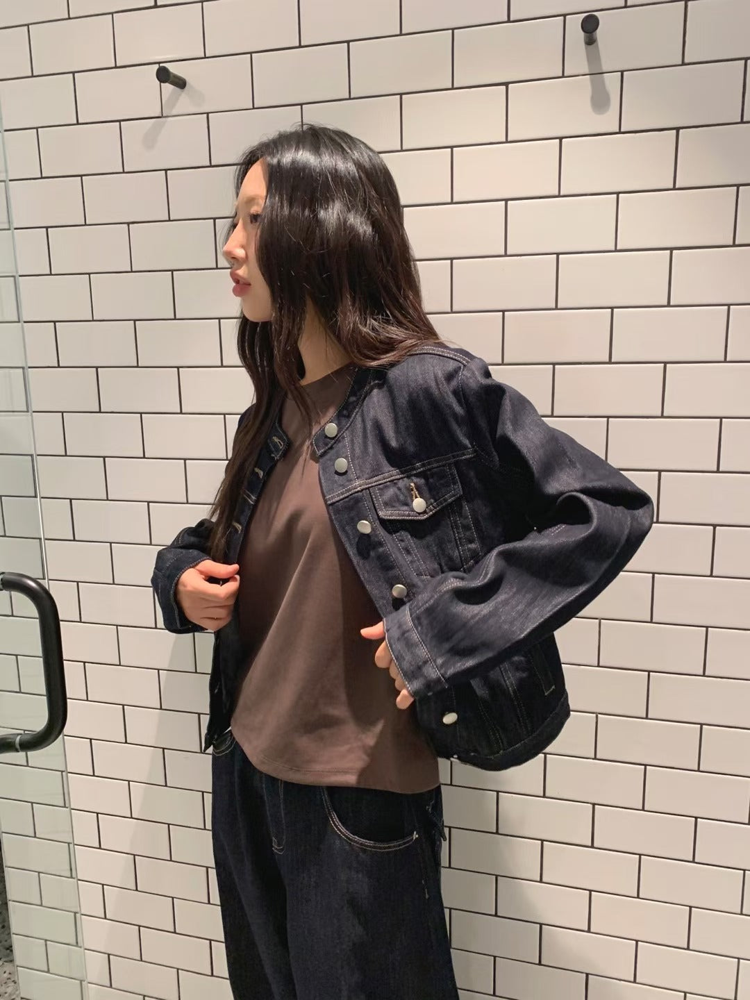 摺腳牛仔褲(set裝可另購兩袋仔牛仔褸)