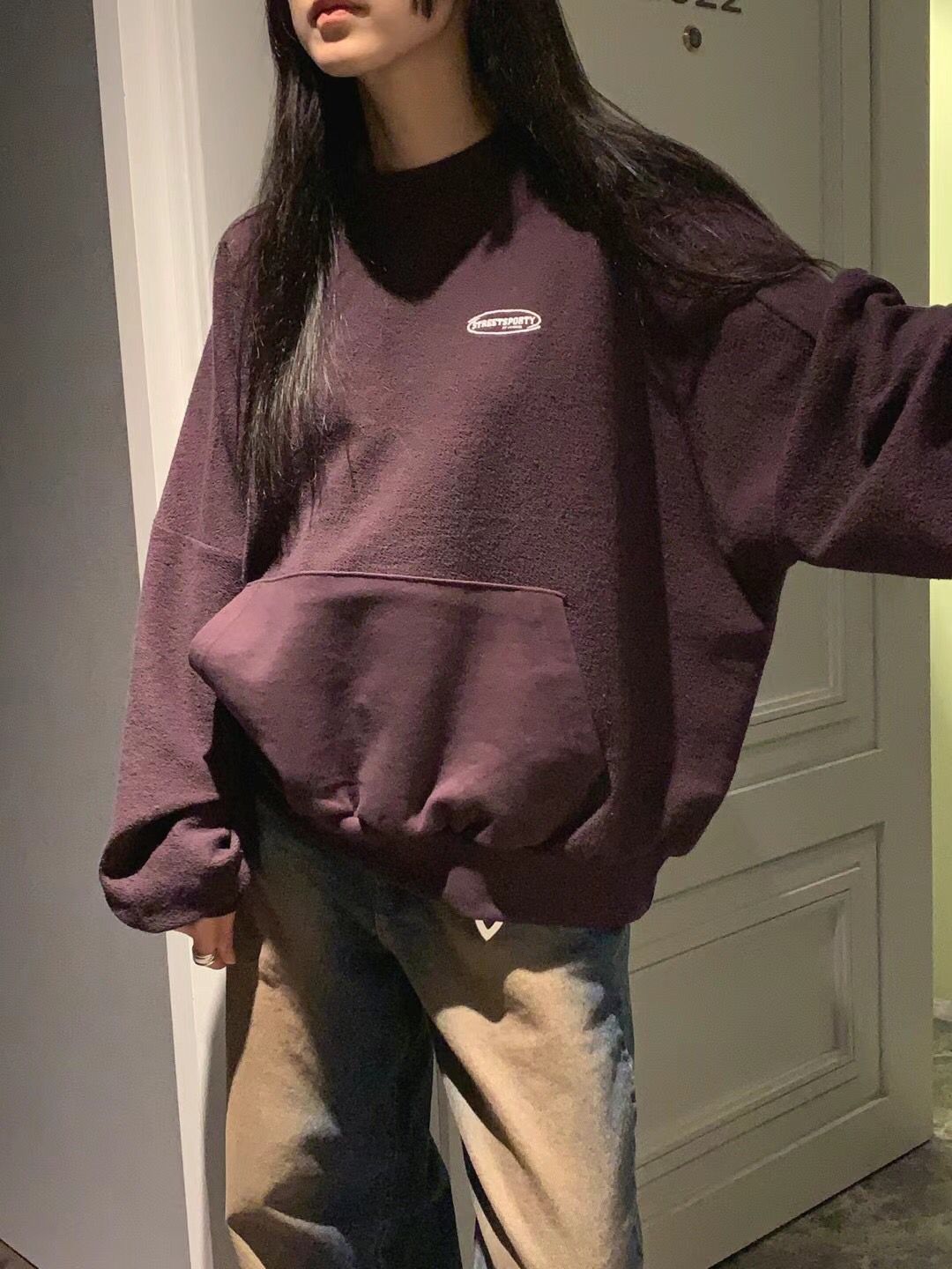 Towel material long sleeve Tee