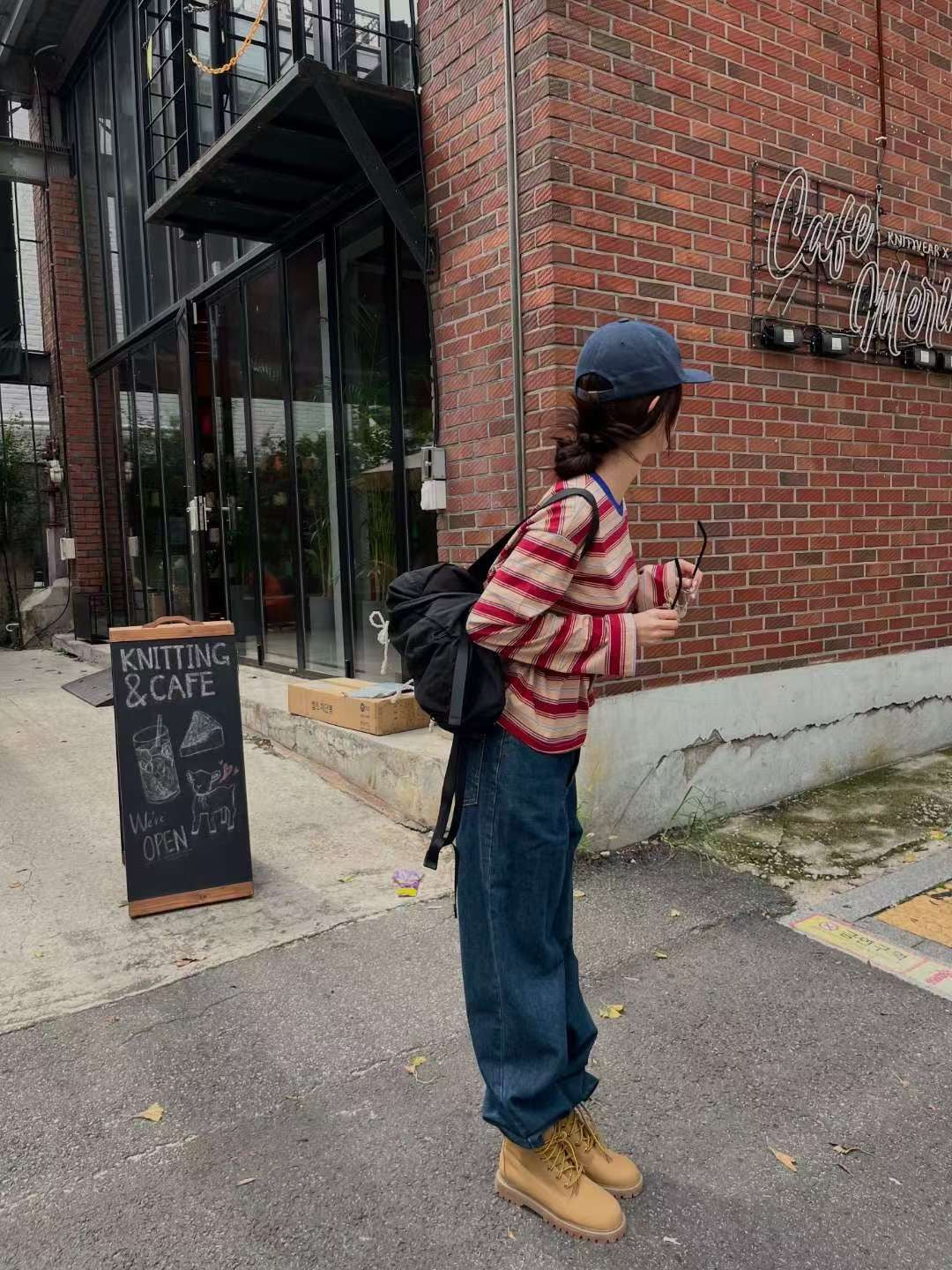 拚色領闊袖橫間Tee