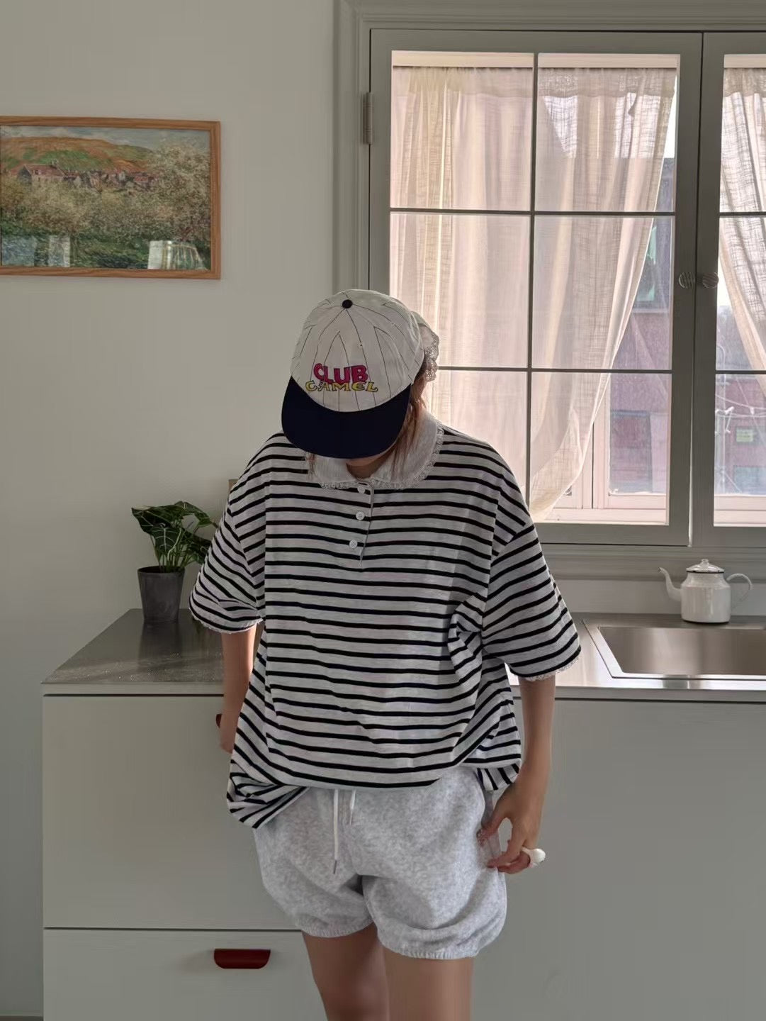 圓領Polo橫間長Tee