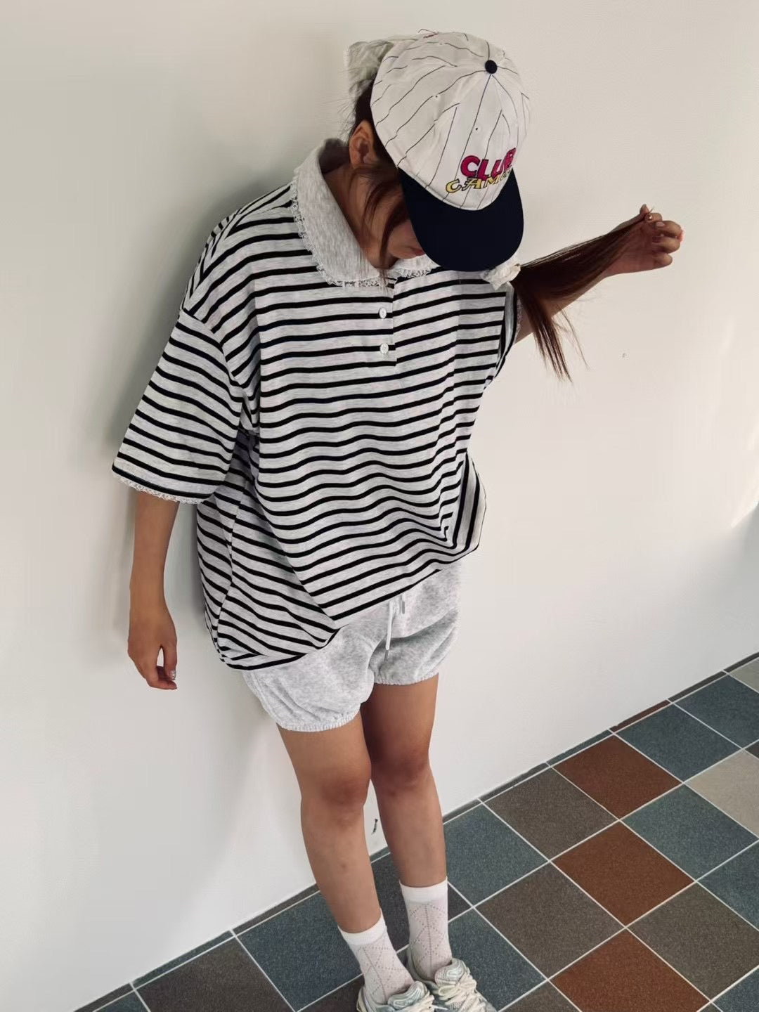 圓領Polo橫間長Tee