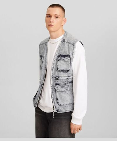 BERSHKA 牛仔背心外套