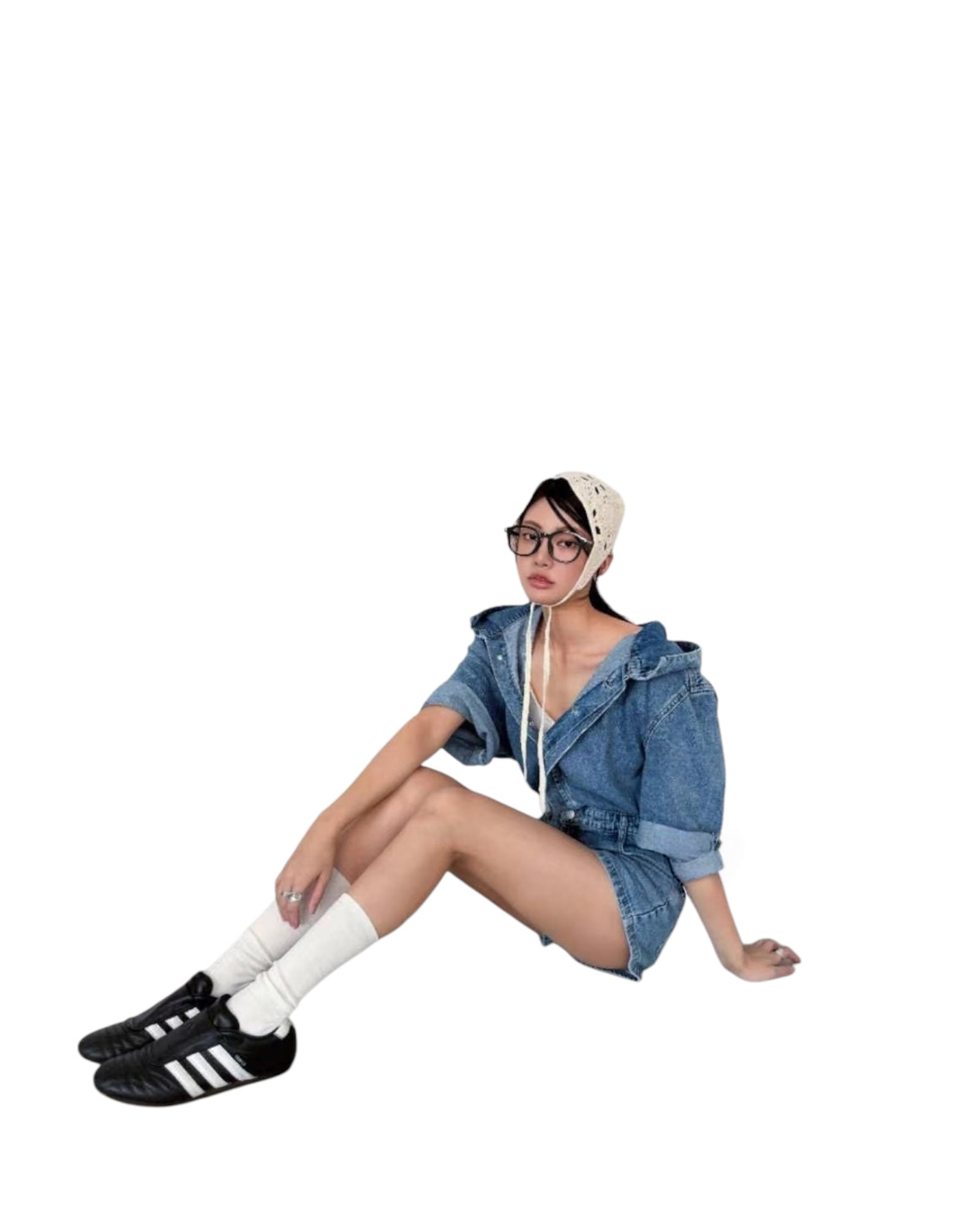 有帽牛仔jumpsuit