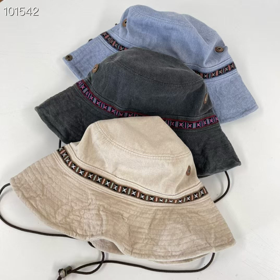 民族邊牛仔布漁夫帽