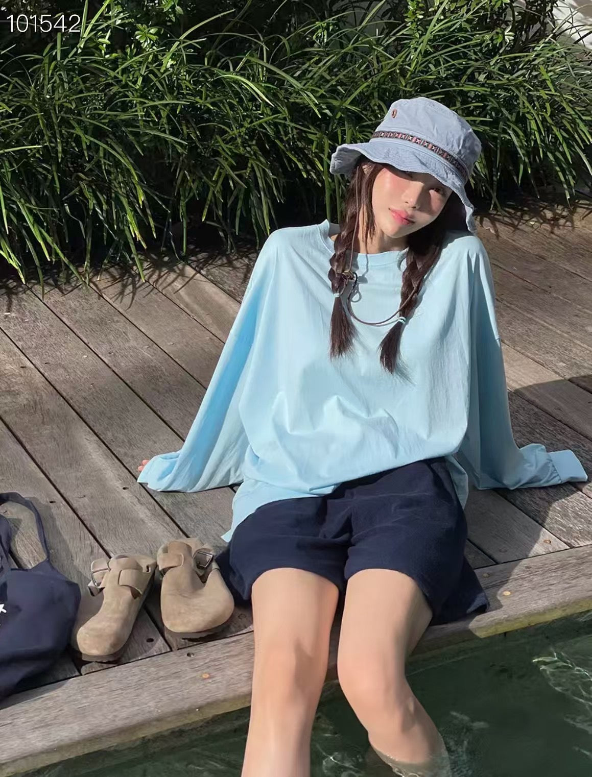 民族邊牛仔布漁夫帽