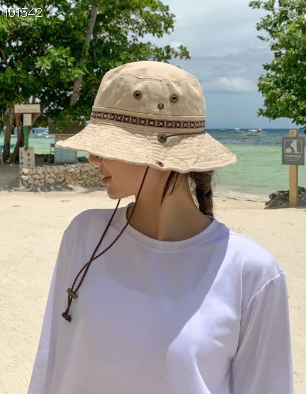 民族邊牛仔布漁夫帽