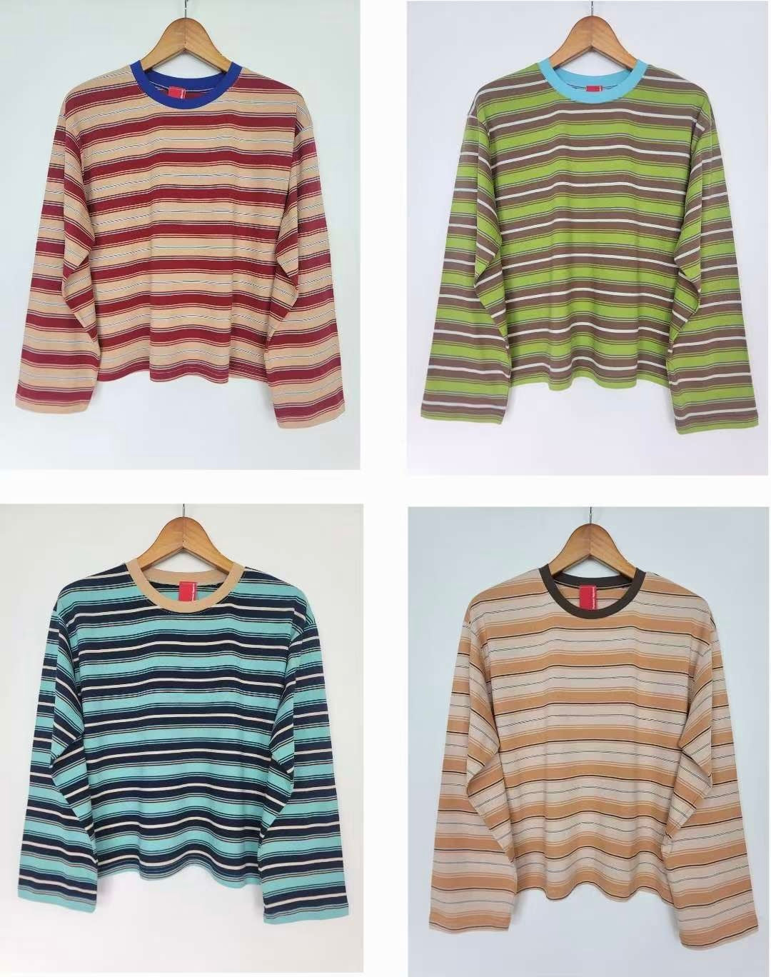 拚色領闊袖橫間Tee