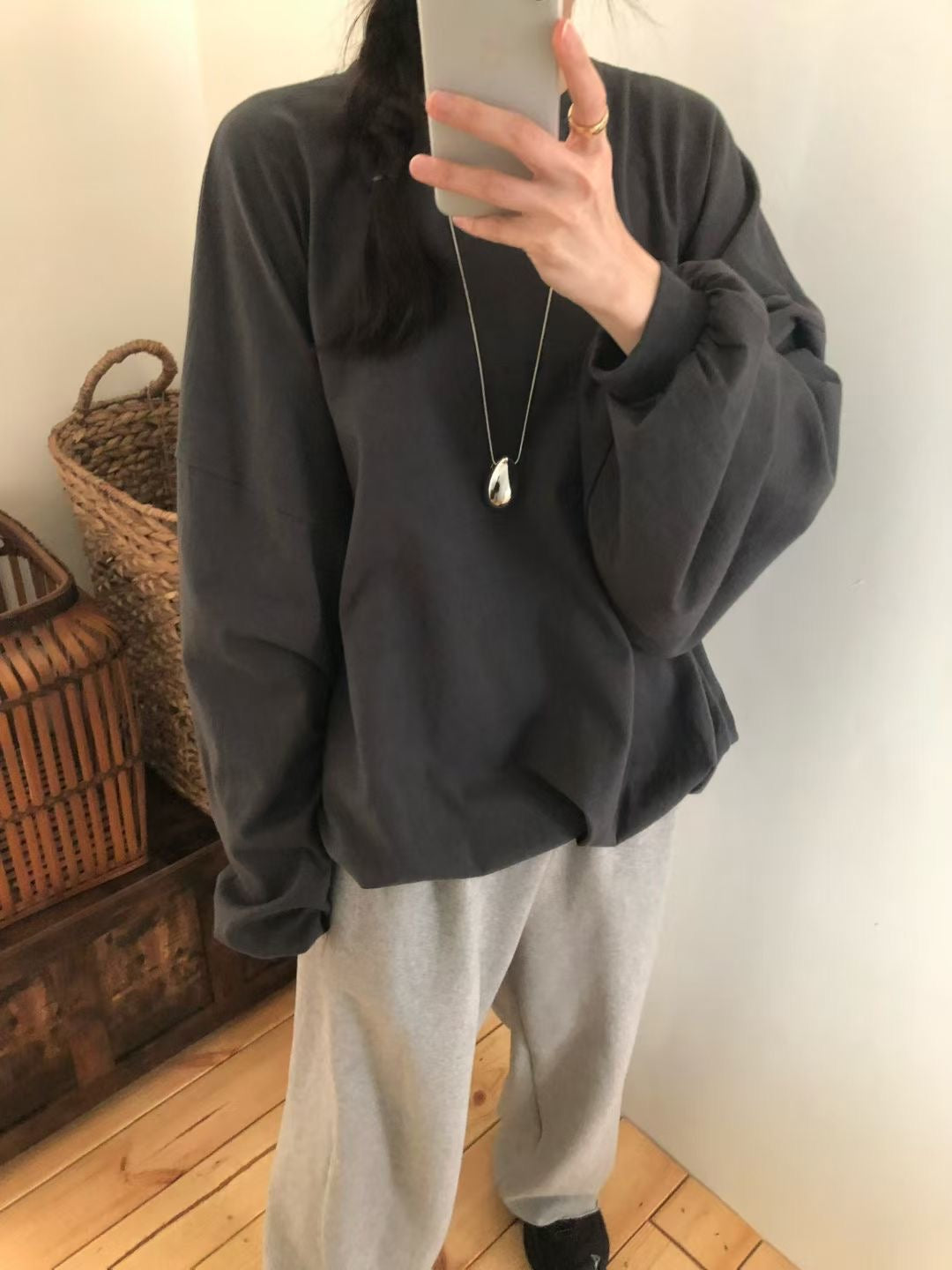 束袖長Tee