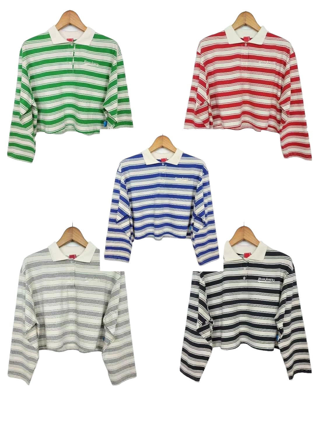 Horizontal Polo collar short Tee