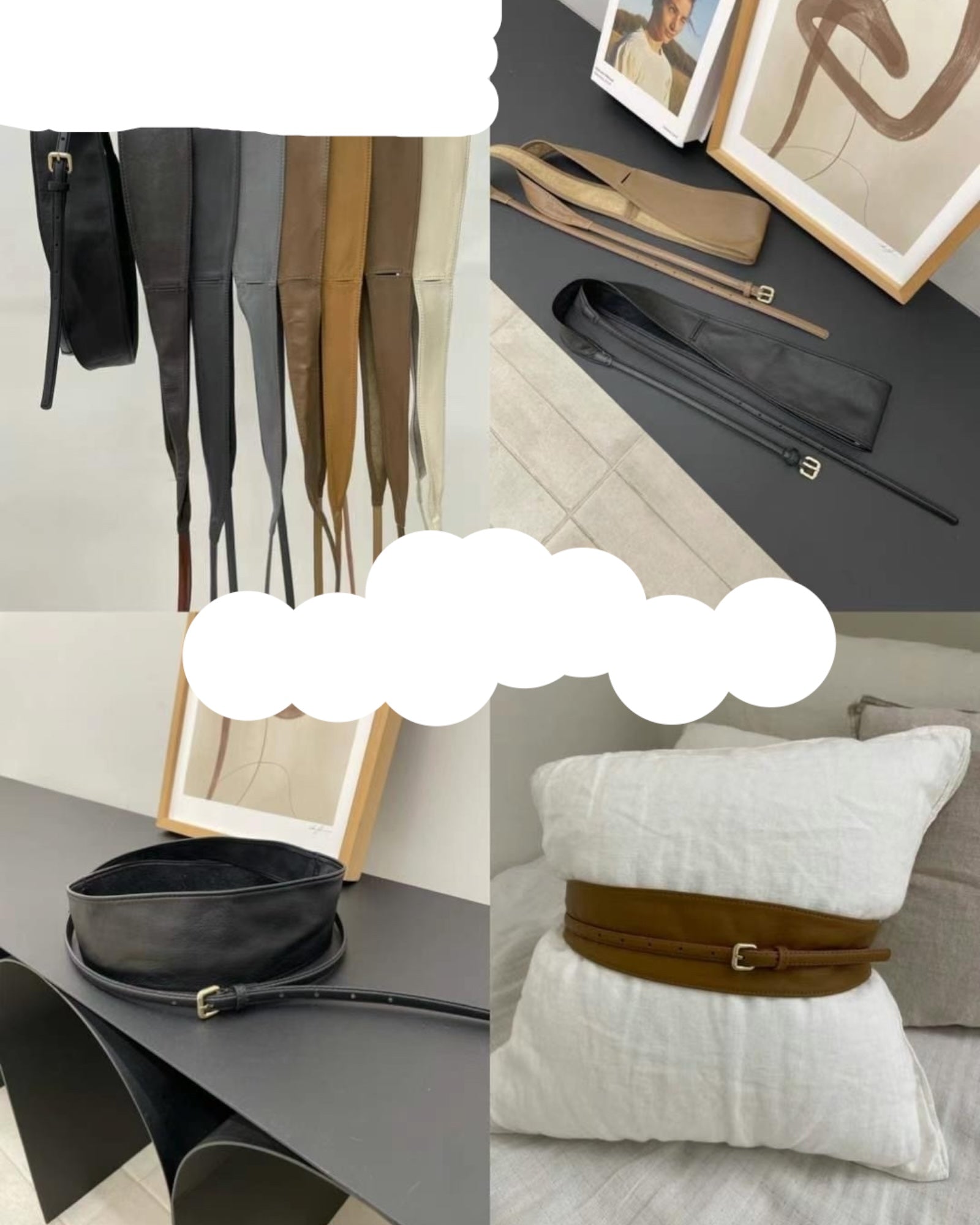 Cowhide wide belt