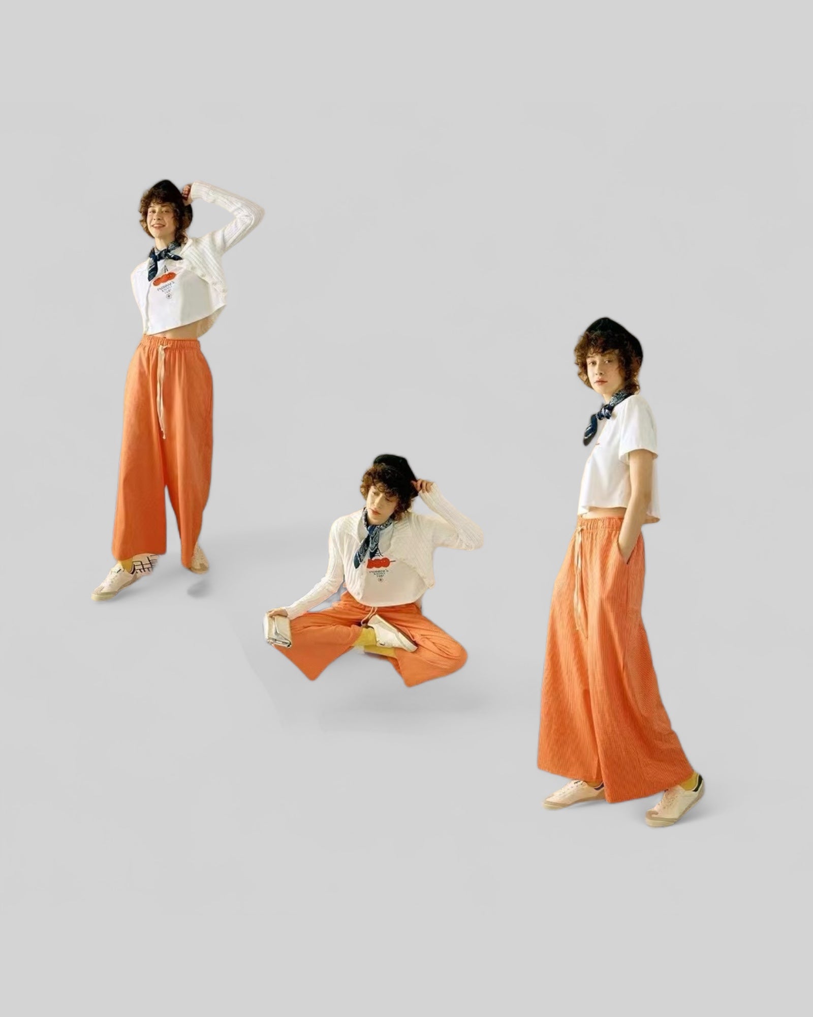 striped wide leg trousers