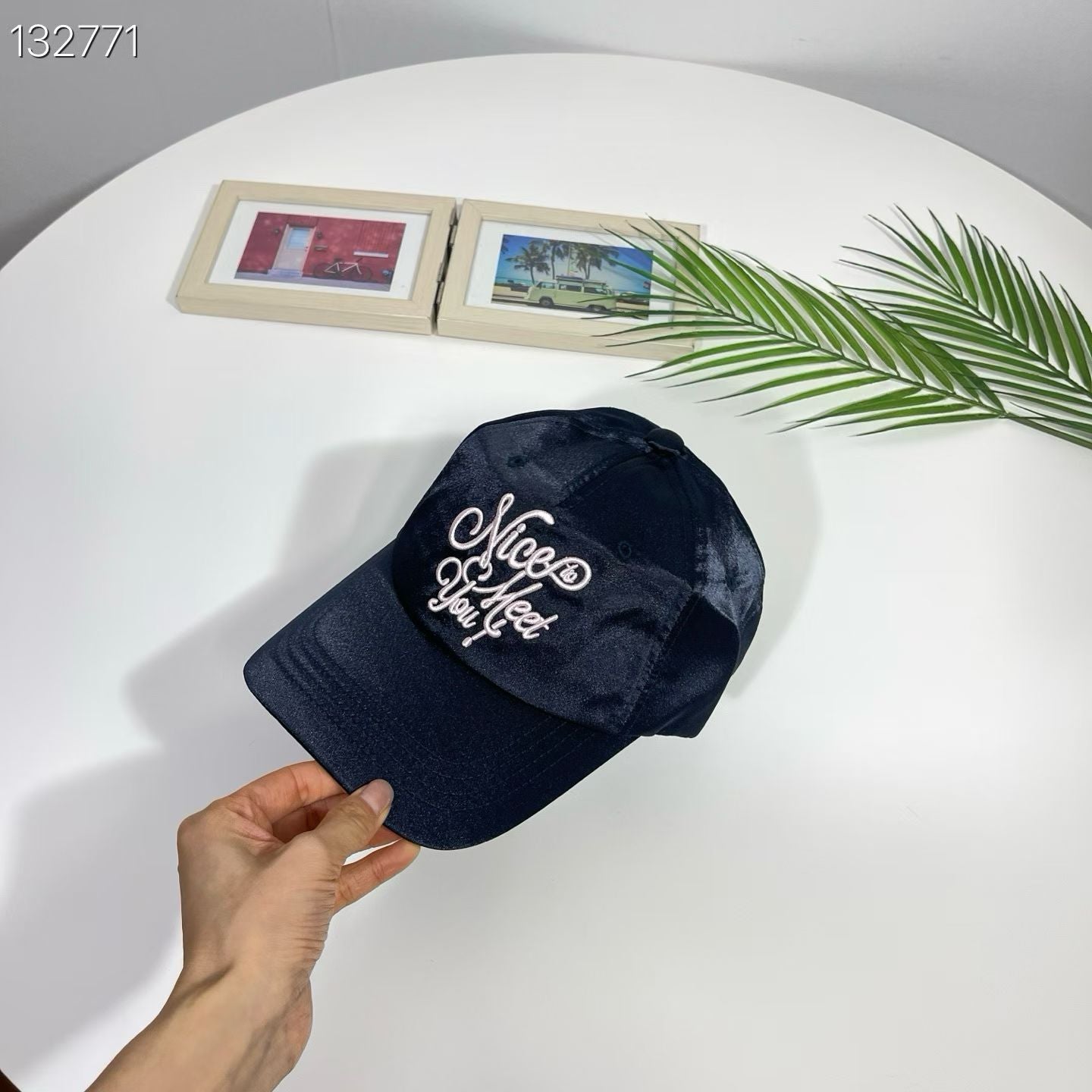 絹面刺繡帽
