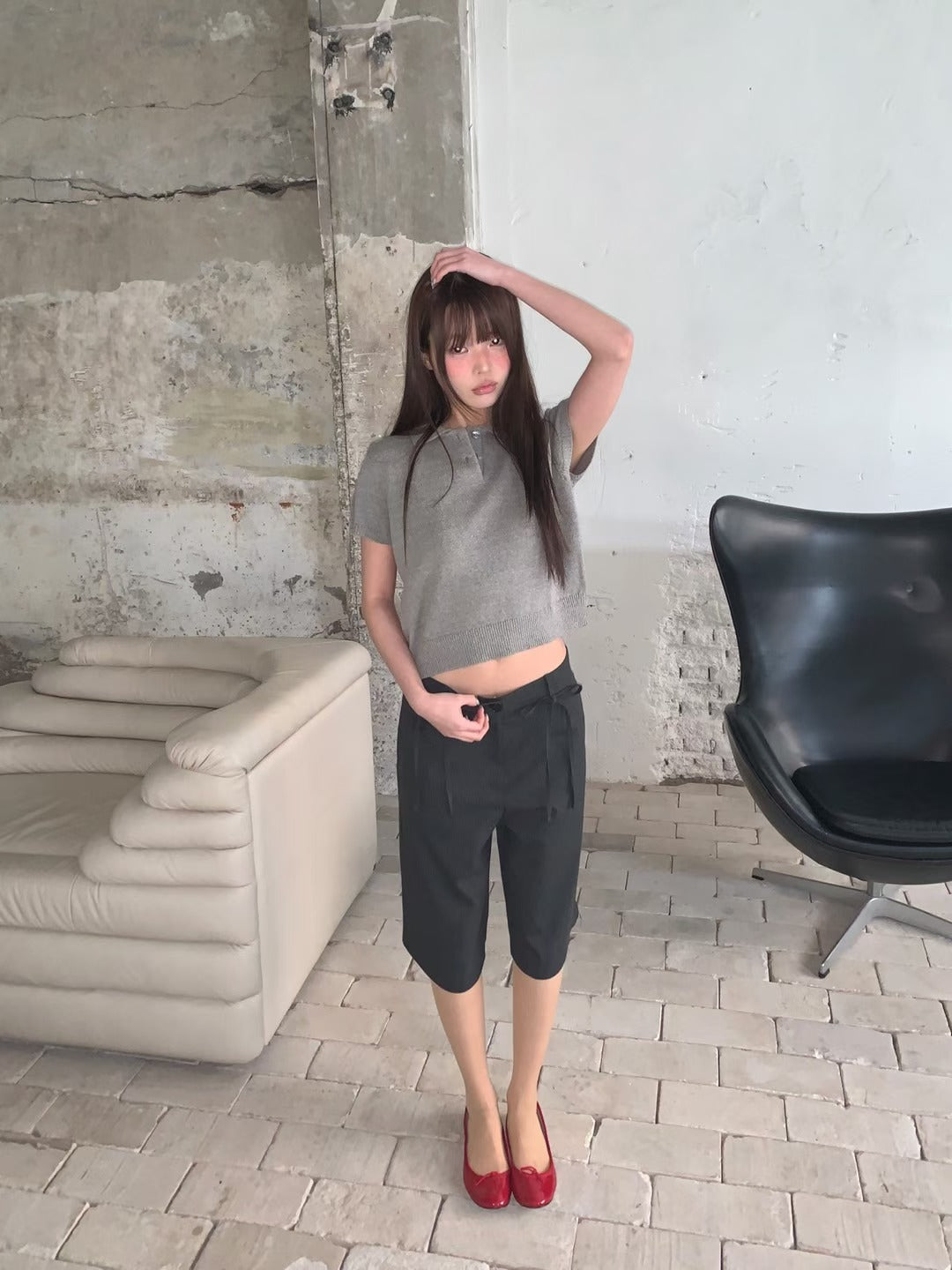 直間短西褲