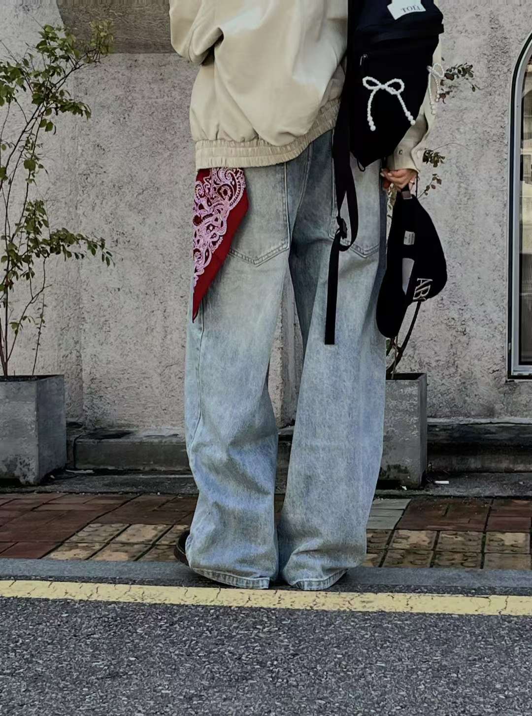 石磨貓須牛仔褲
