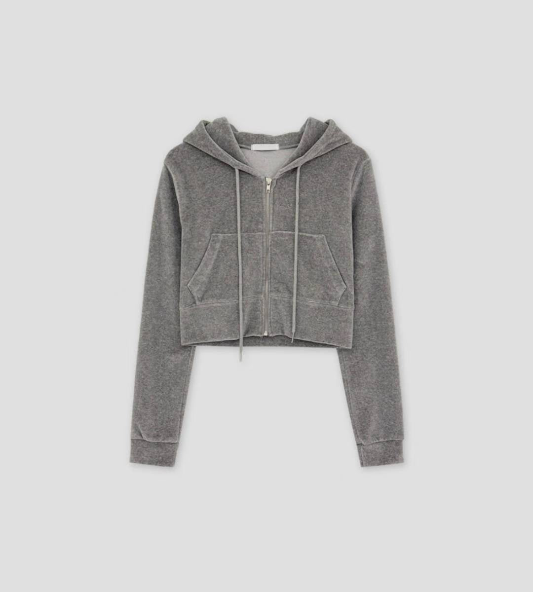 絲絨有帽短外套(set裝可另加購𢇁絨布褲)