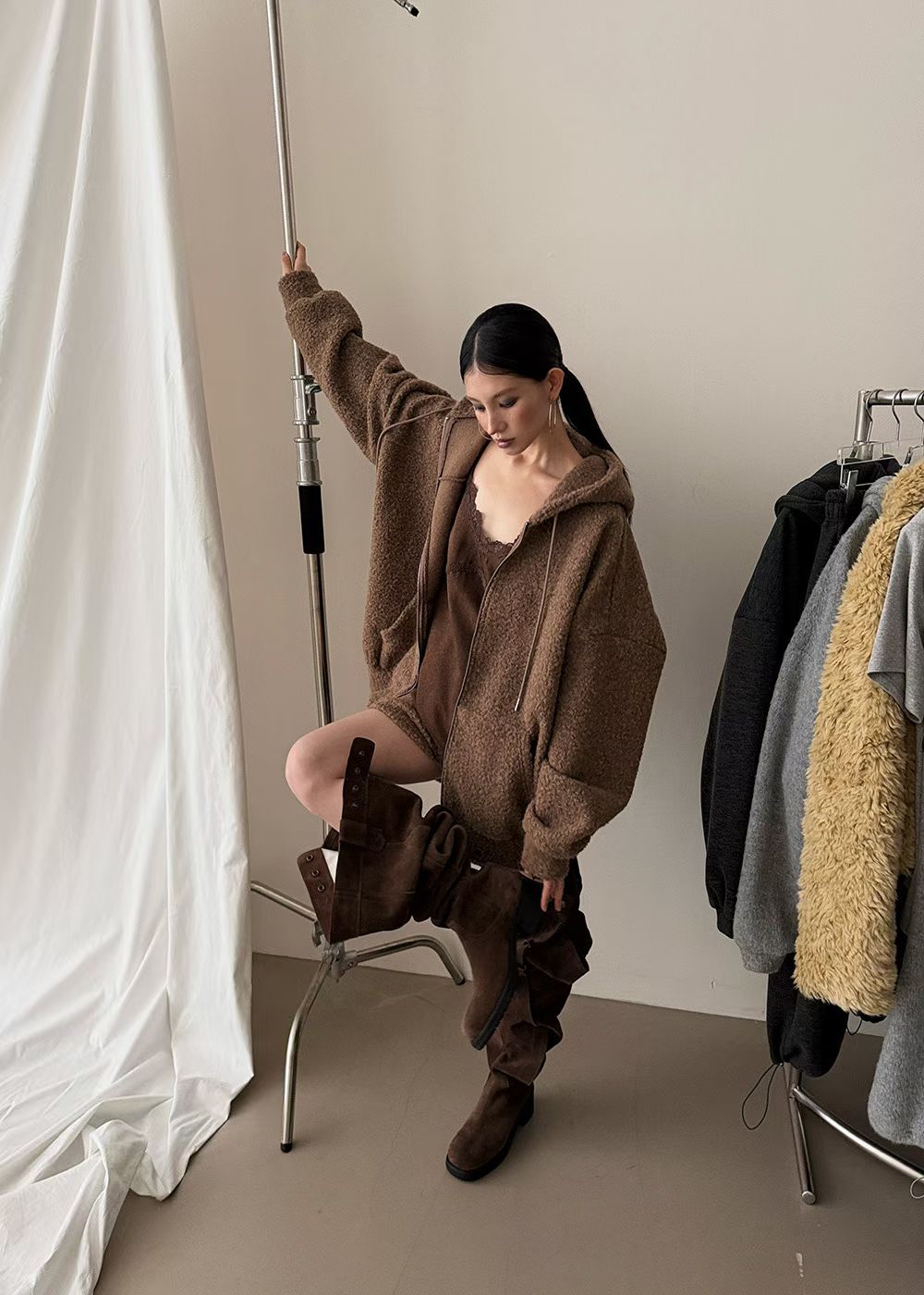 毛毛外套(set裝可另購毛毛短褲)