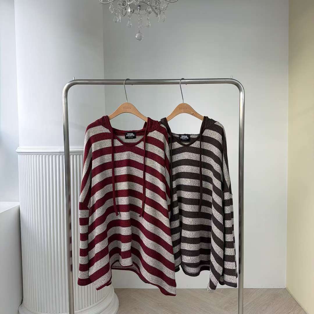 橫間有帽長冷連身裙