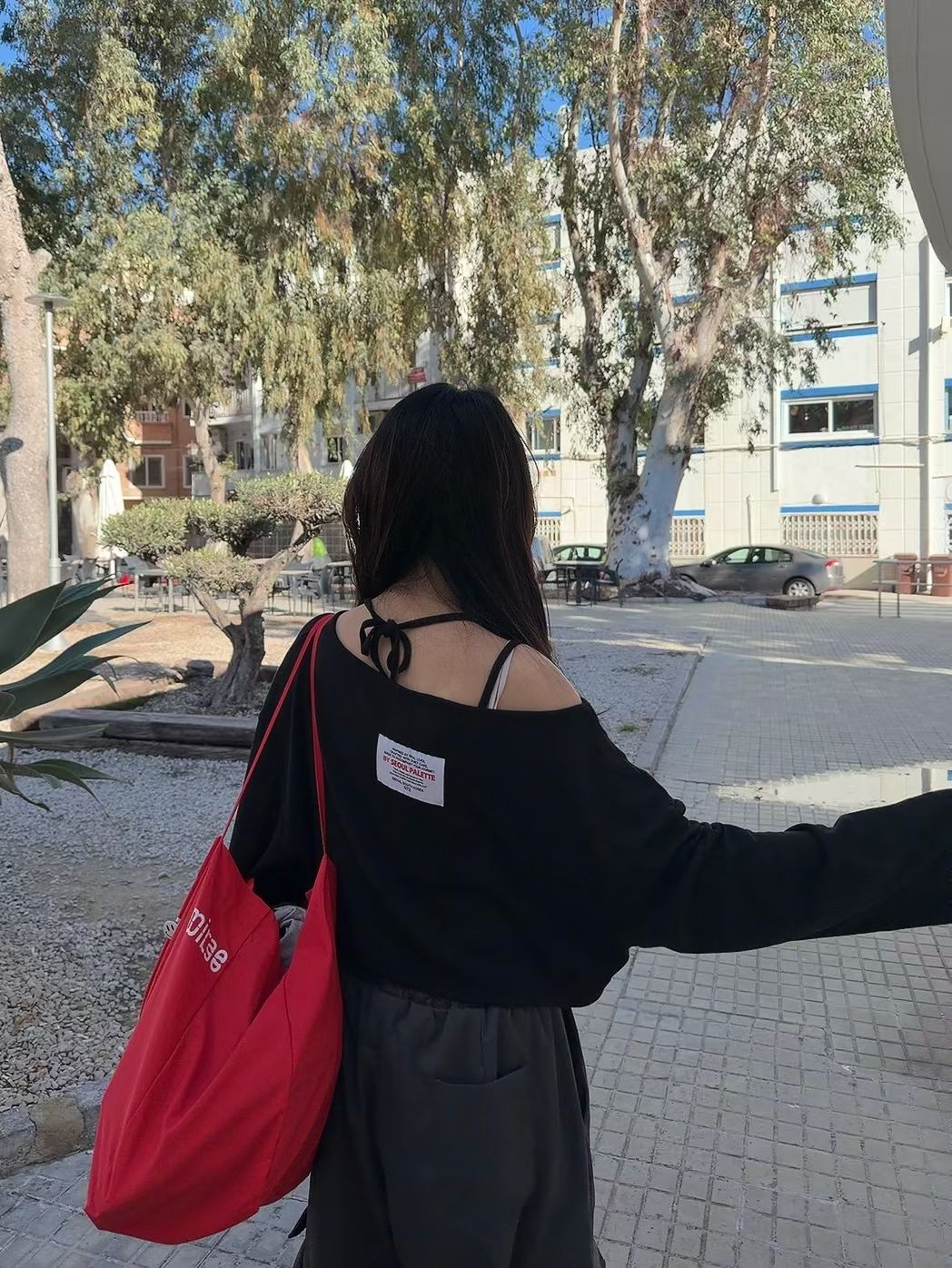 綁頸吊帶短Tee set