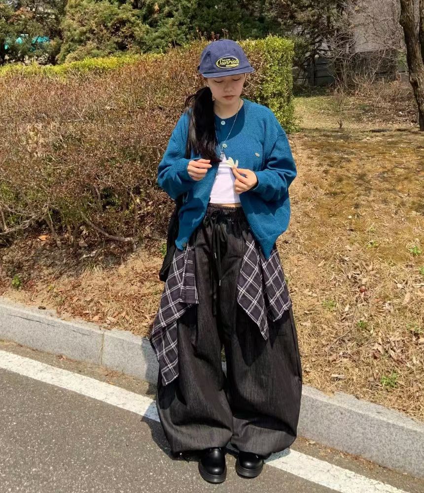 格仔披牛仔褲