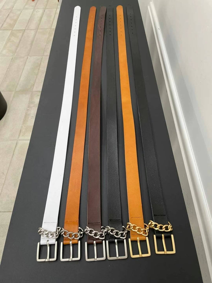 方扣鏈牛皮belt