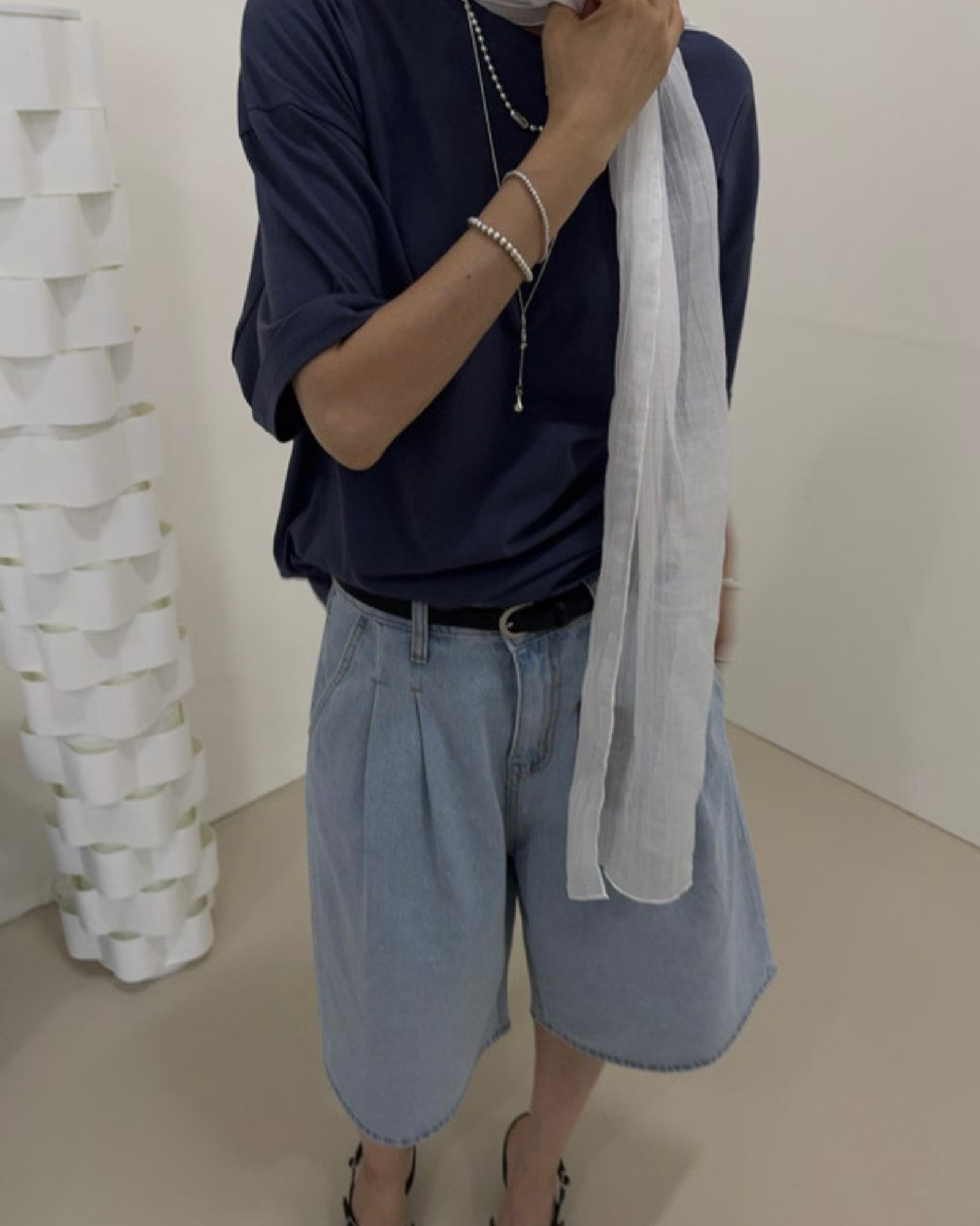 摺袖長Tee