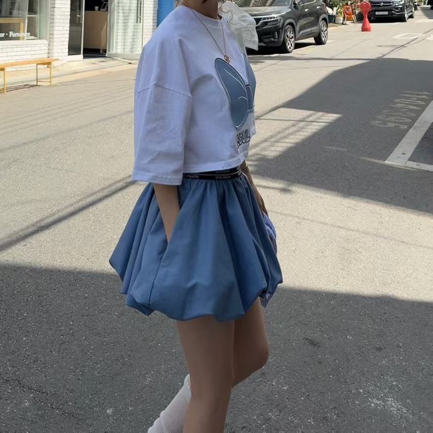 泡泡腳牛仔裙