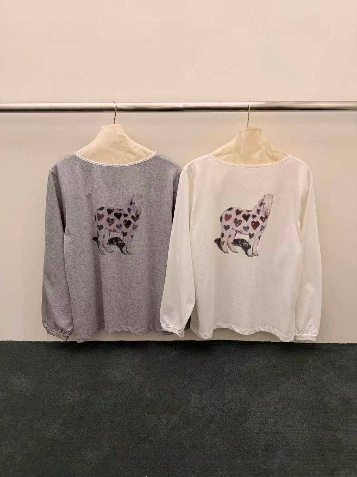 心心馬仔lace領Tee