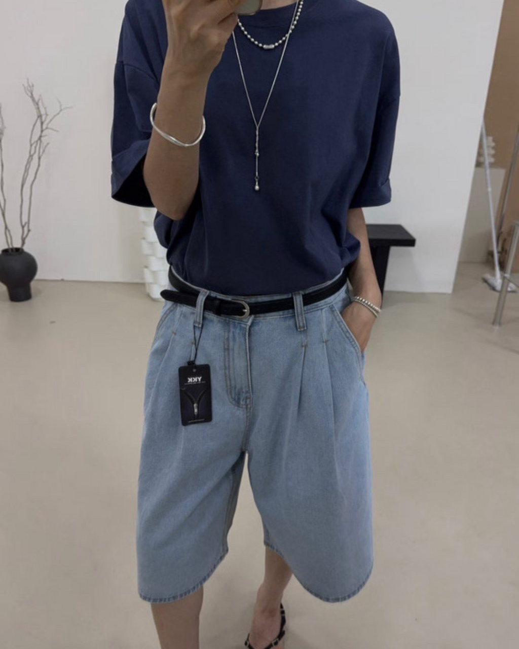 摺袖長Tee
