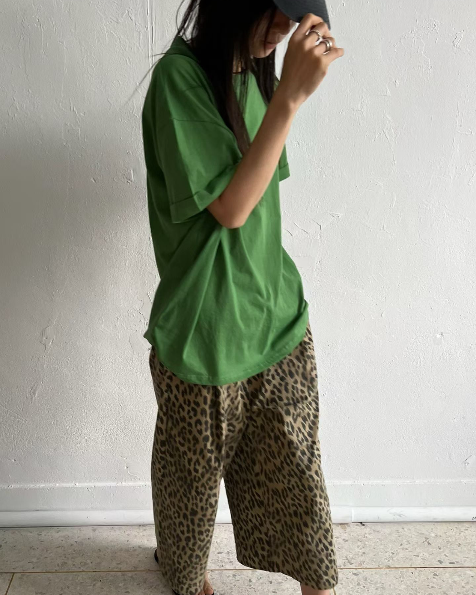 摺袖長Tee