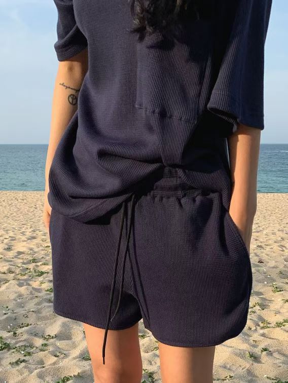 窩夫格短褲(set裝可另購格Polo領窩夫格Tee)