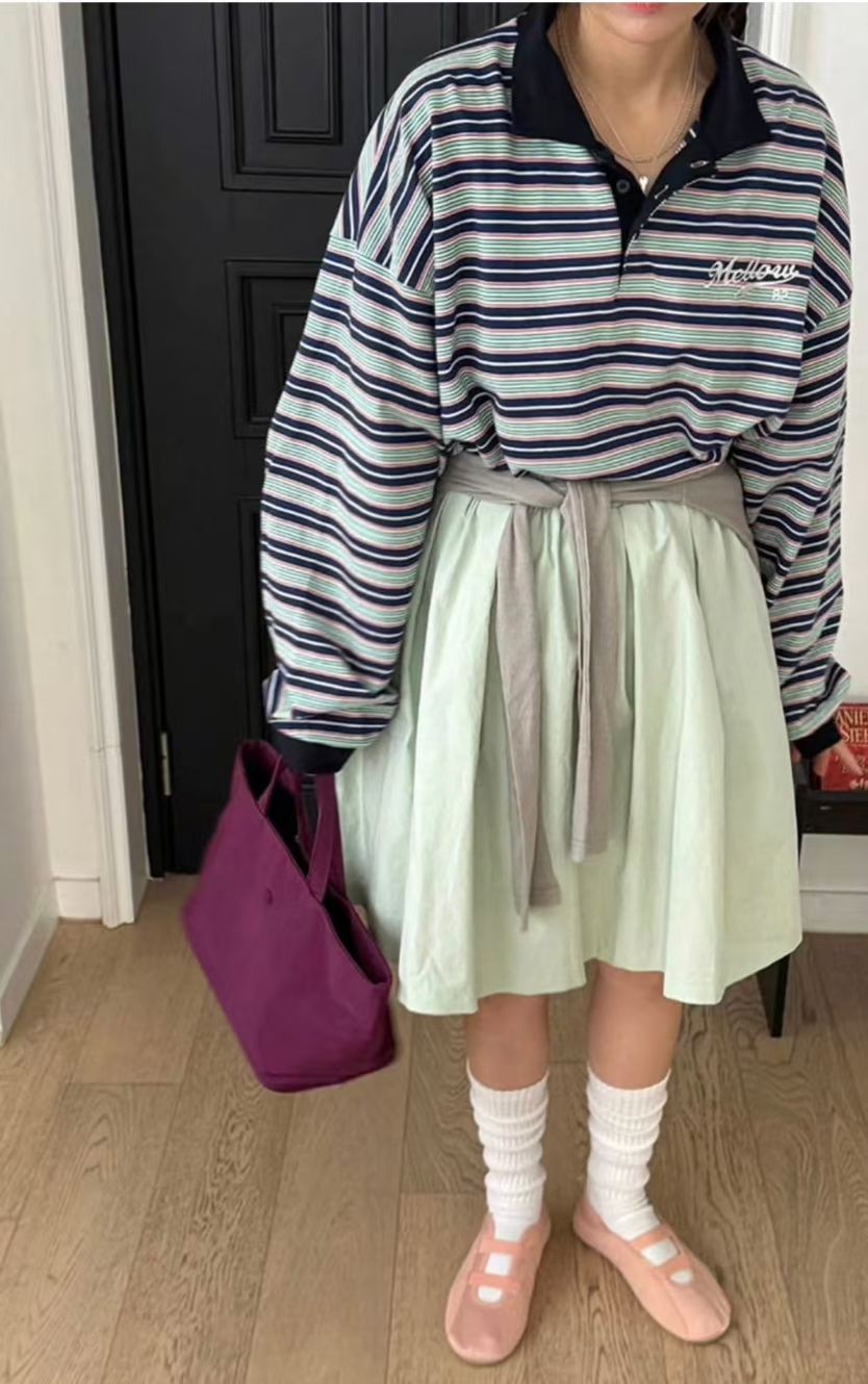 彩間Polo領長Tee