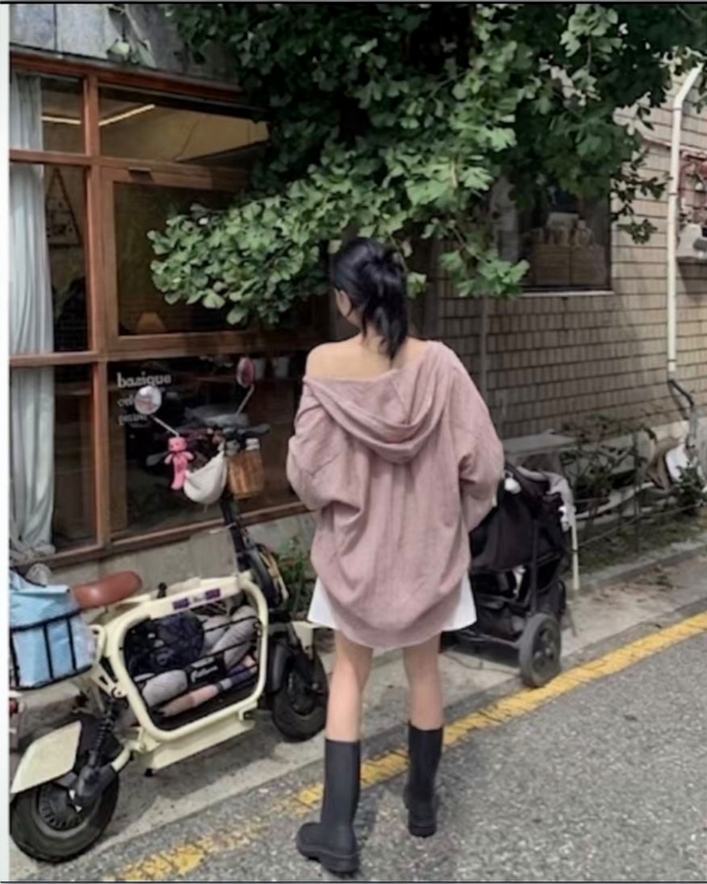 有帽pocket長恤衫