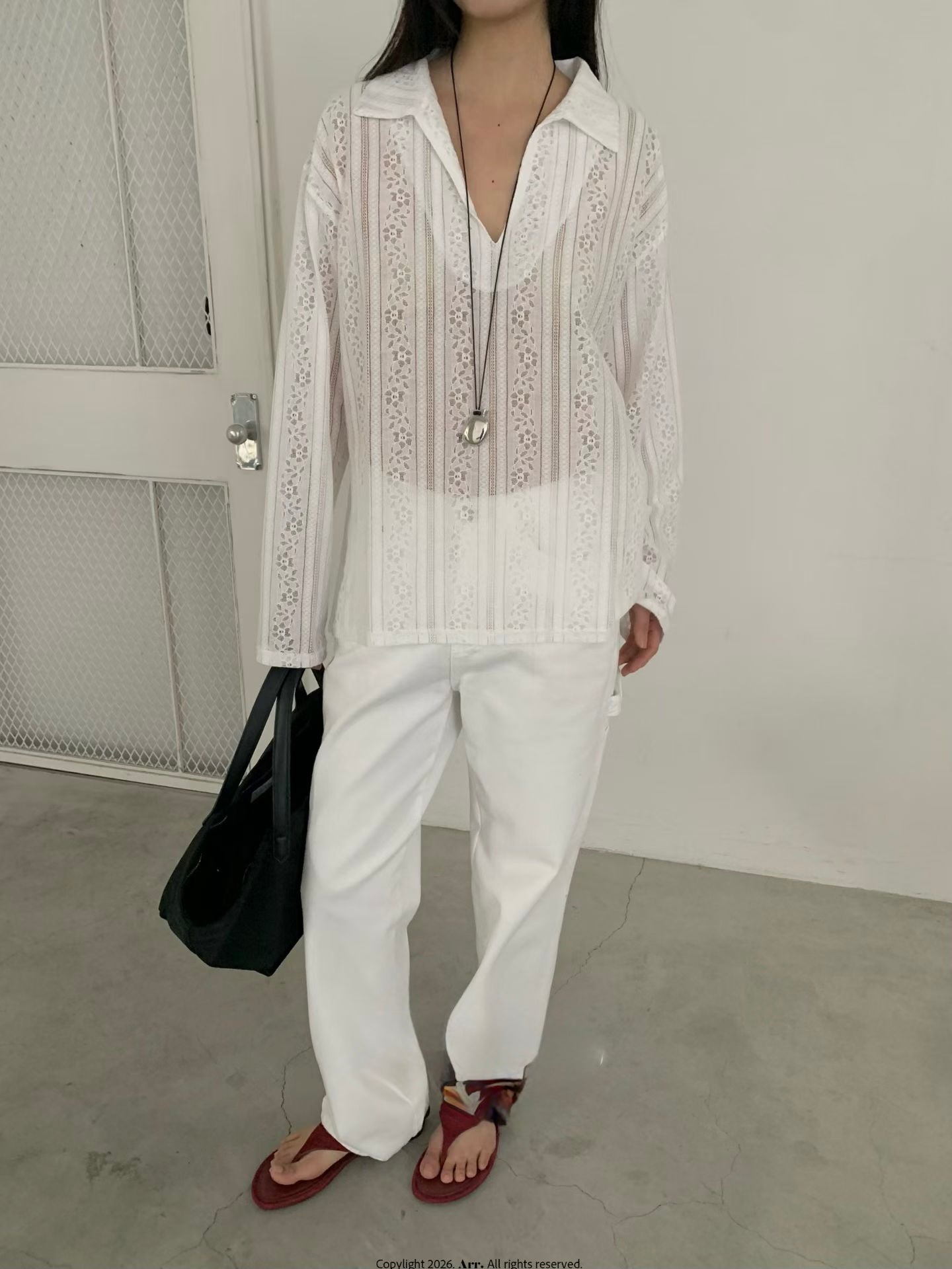 Lace V領Tee