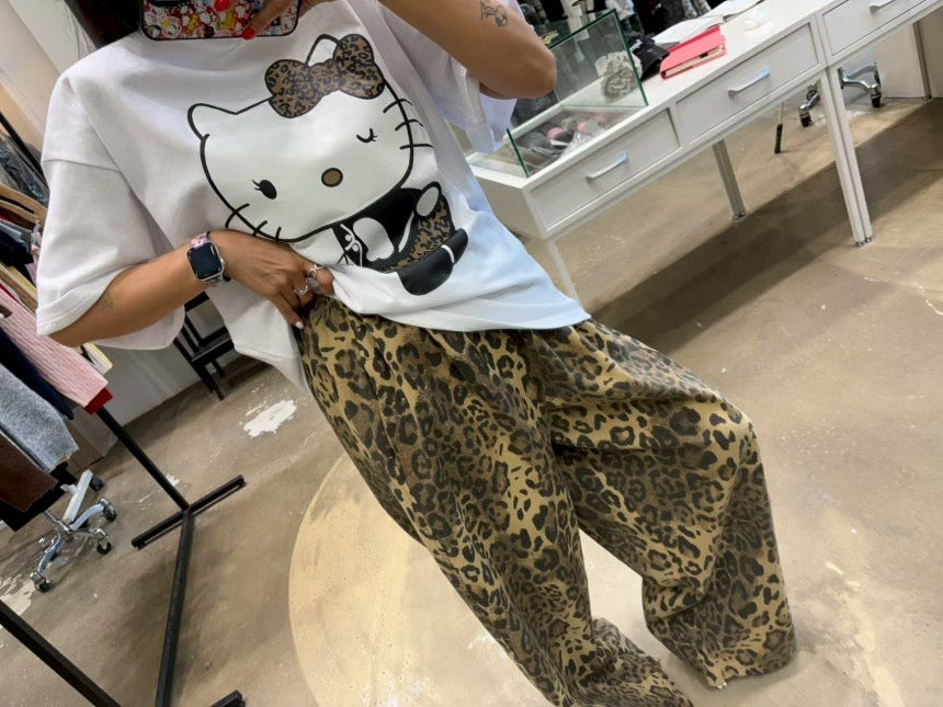 豹紋索腳褲