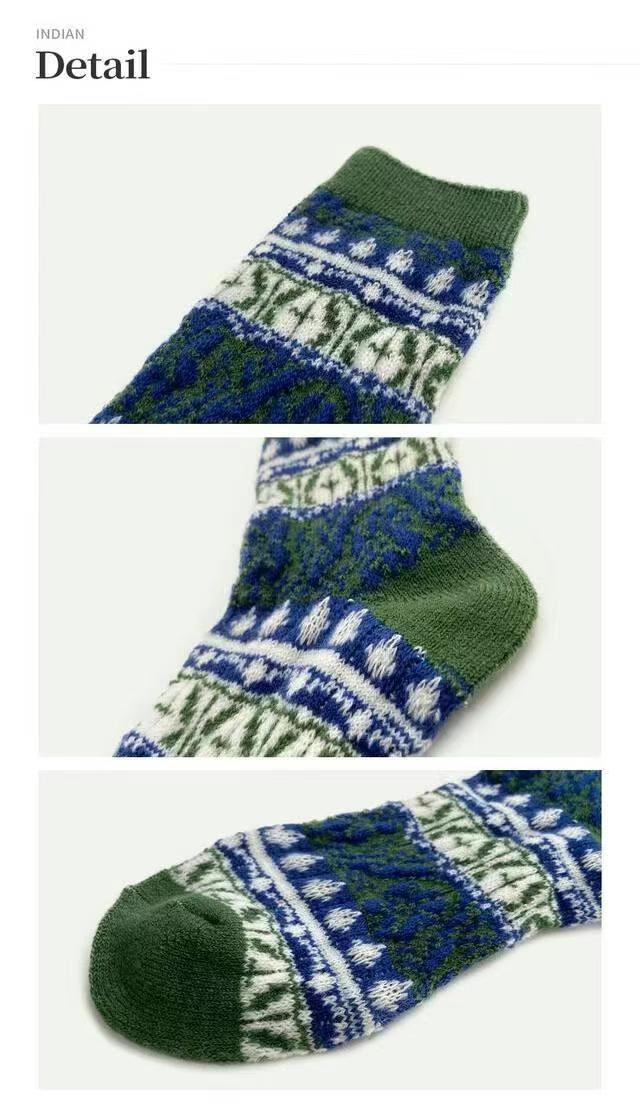 Wool floral socks