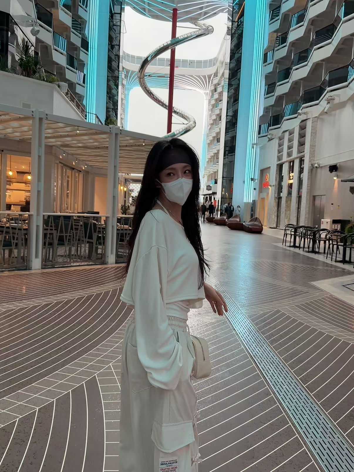 綁頸吊帶短Tee set