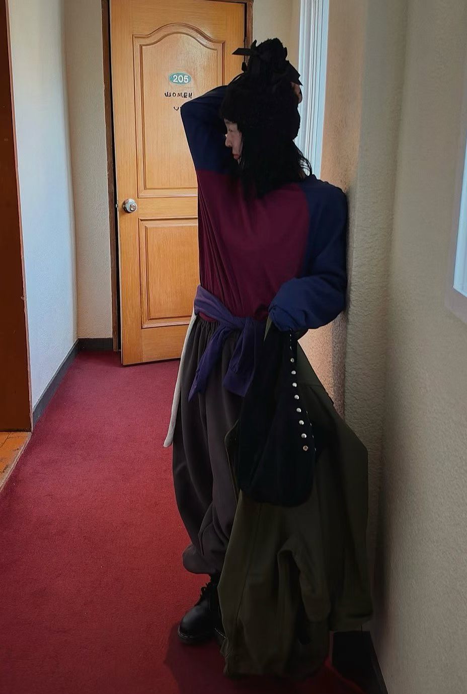 撞色牛角膊Tee