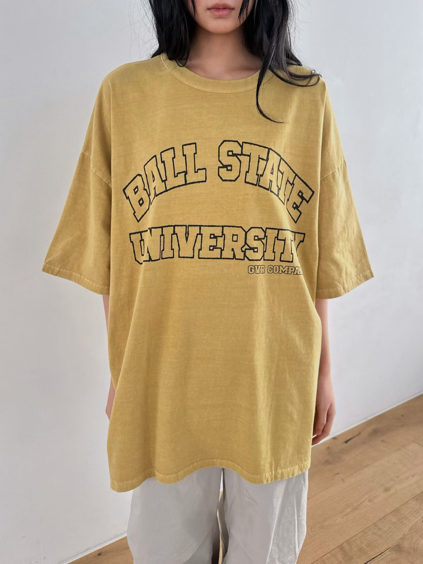 “BALL STATE”洗水長Tee