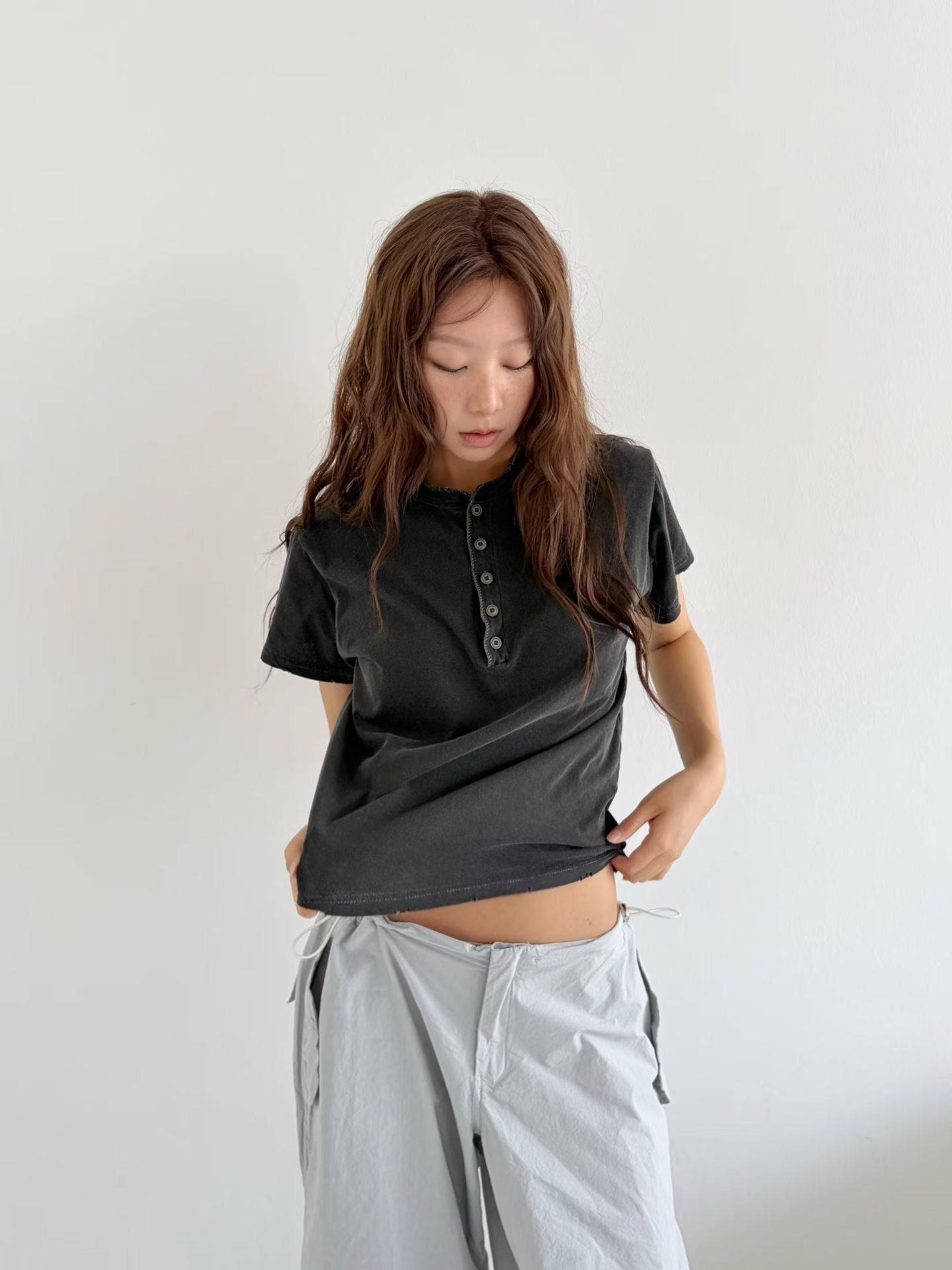 扣鈕領洗水Tee