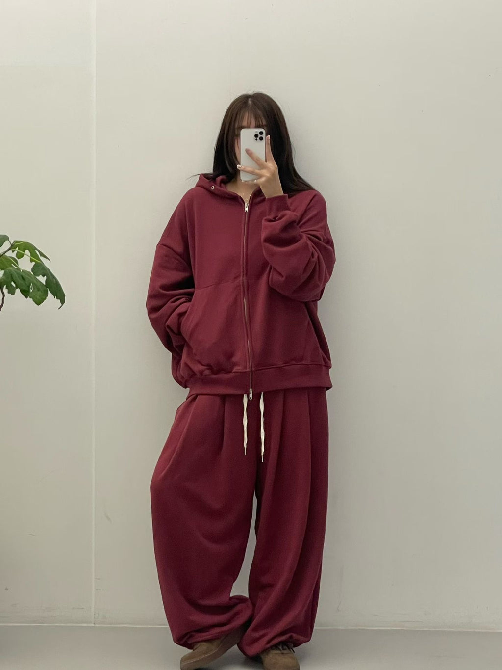 有帽zip up外套(set裝可另購布料闊褲)