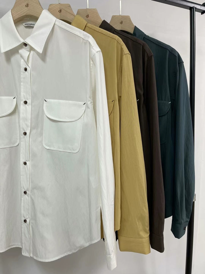 Two-pocket slip-on shirt