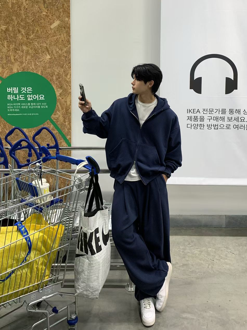 布料闊褲(set裝可另購有帽zip up外套)