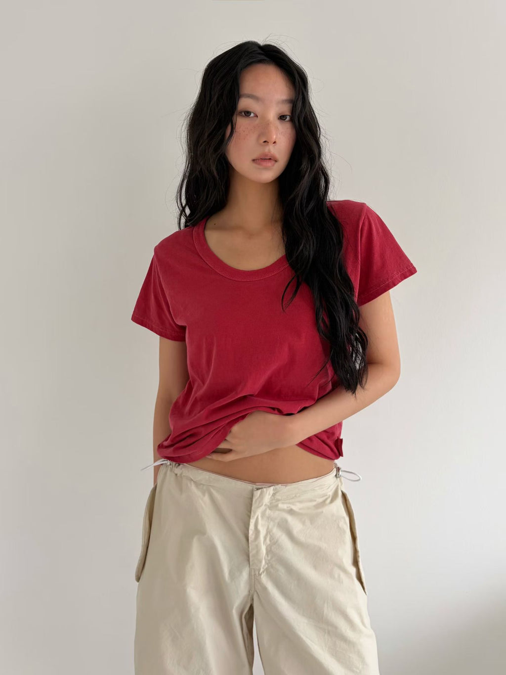 大領淨色洗水Tee