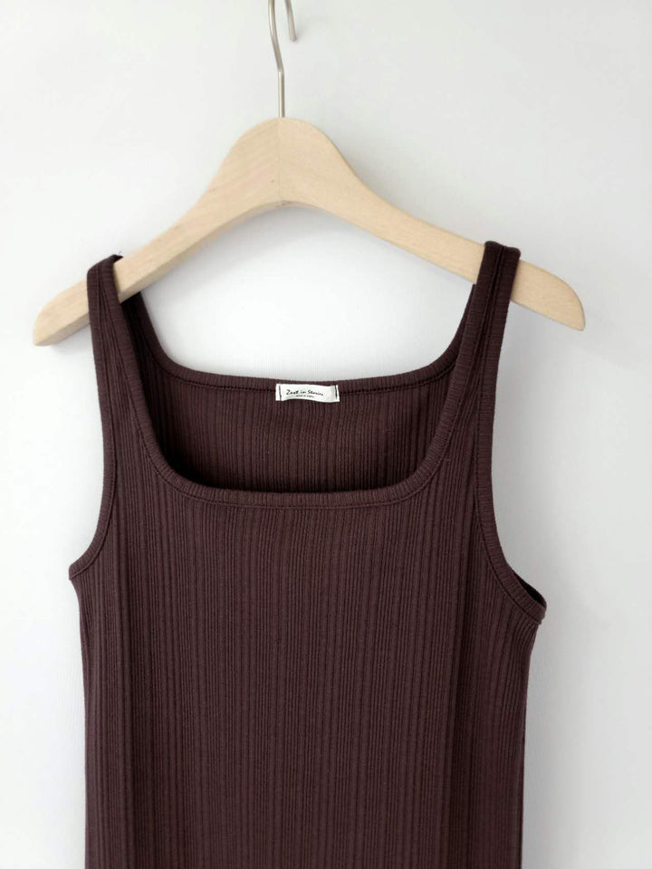 pitted square neck vest