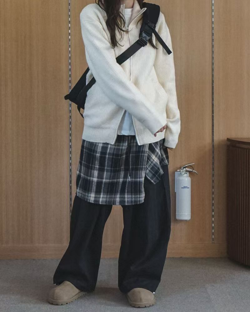 拼格仔布長褲