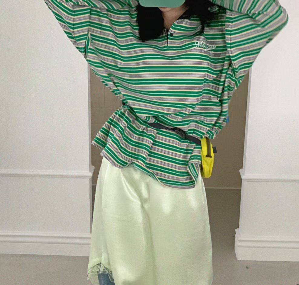 彩間Polo領長Tee