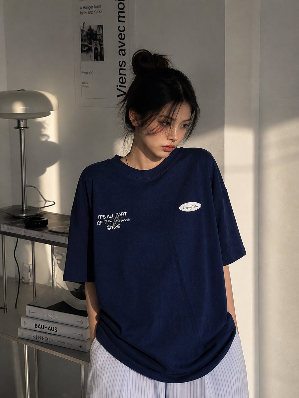 後英文字Imagine長Tee