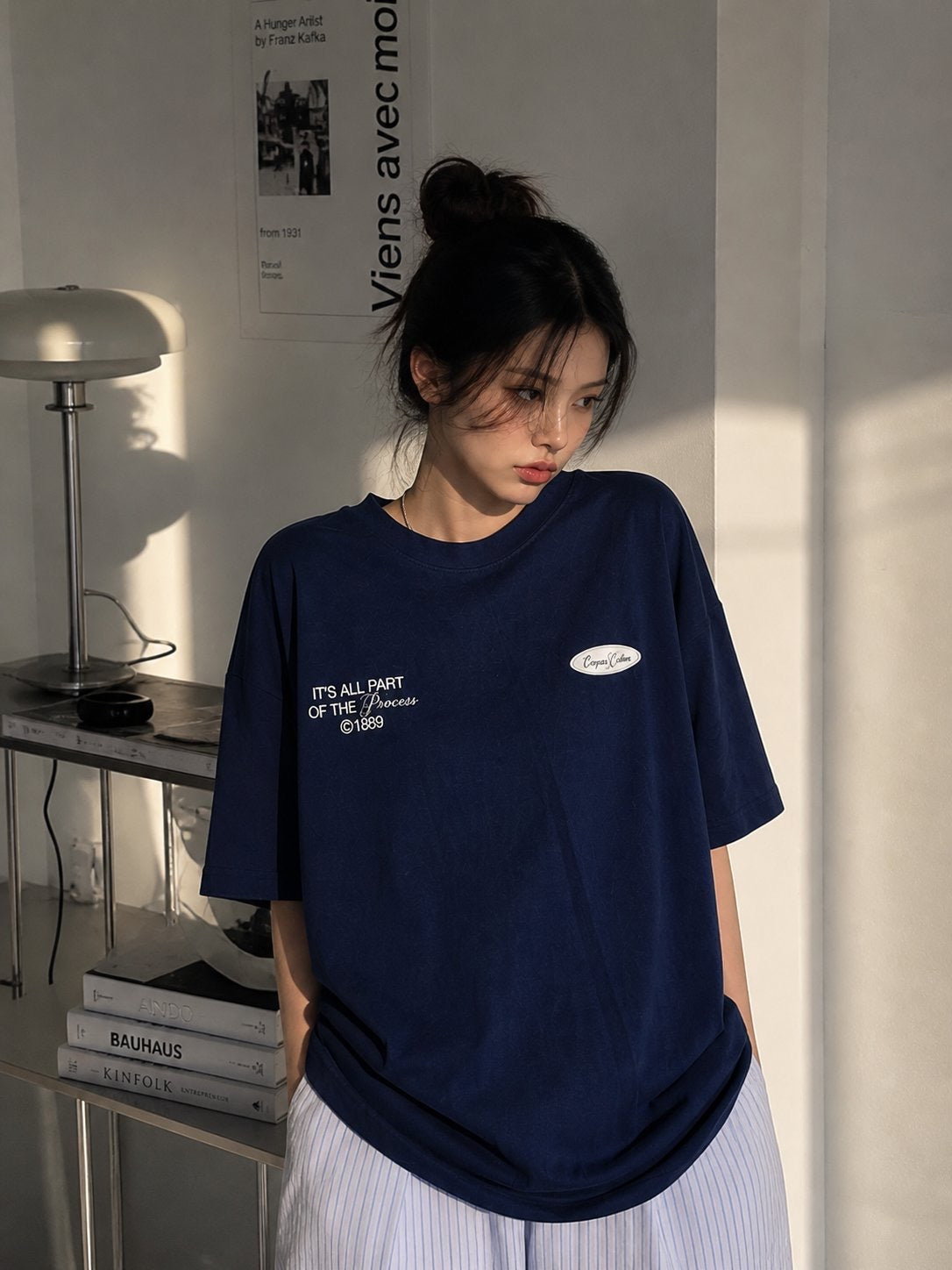 後英文字Imagine長Tee