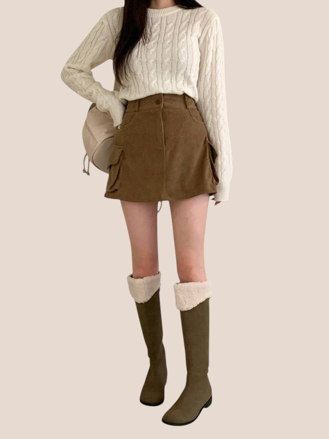 兩袋燈芯絨短裙褲