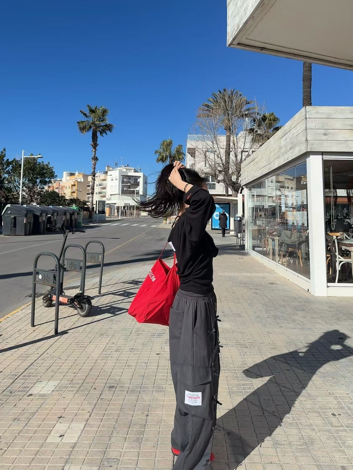 綁頸吊帶短Tee set